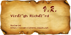 Virágh Richárd névjegykártya